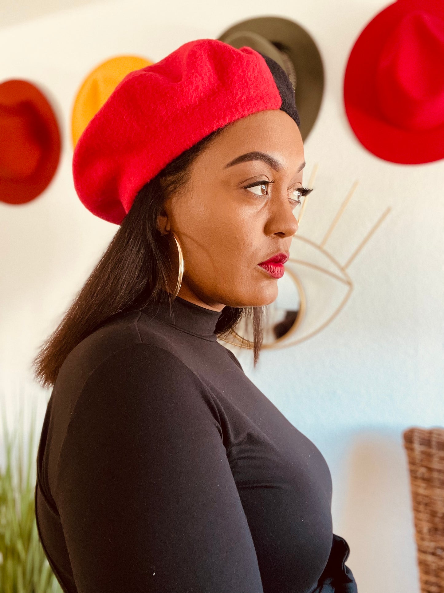 Plush Color Block Beret