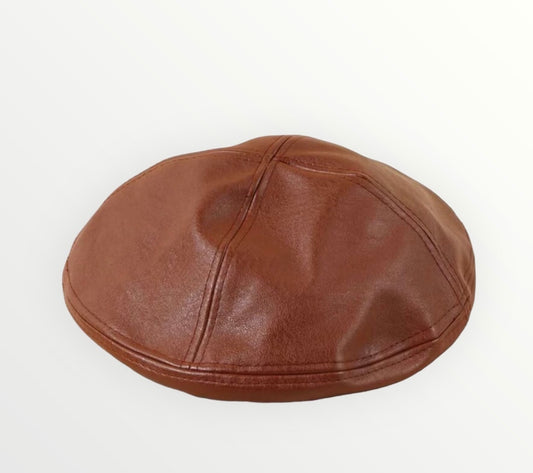 Miss Brown Leather Beret