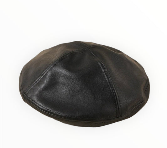 All Black Everything Leather Beret