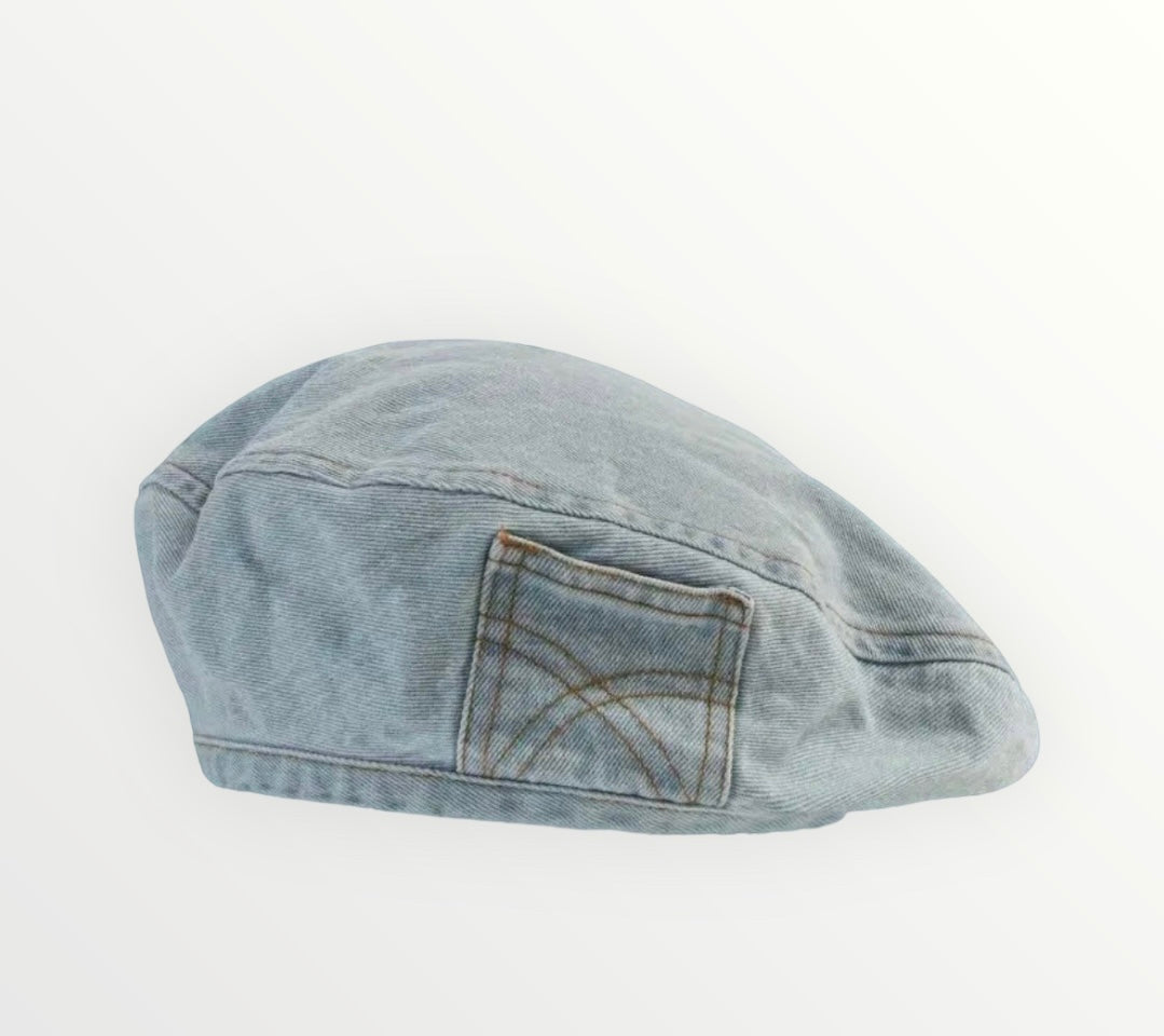 Retro Denim Beret